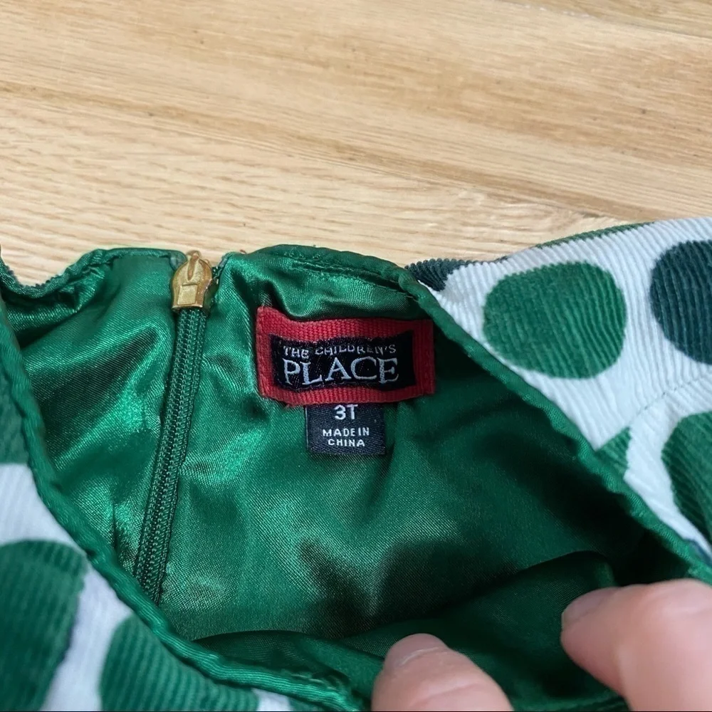 Children’s Place Emerald Green Polka Dot Dress 2T - Picture 4 of 7